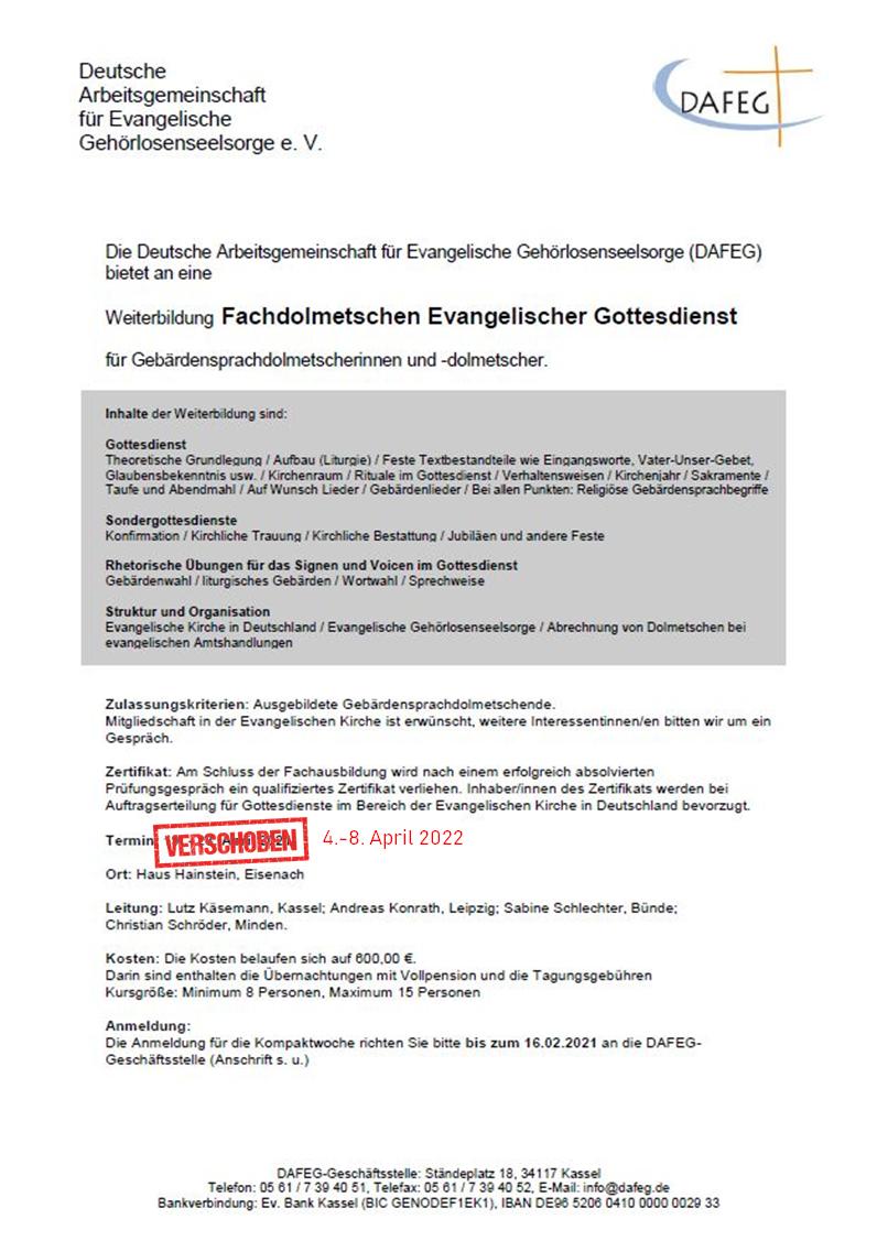 Ausschreibung Fachdolmetschen 2021 in Eisenach