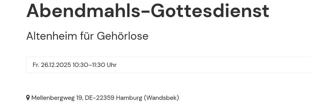 26.12.2025 | 10.30 Uhr | Hamburg Christfest II