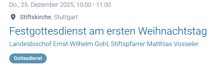 25.12.2025 | 10.00 Uhr | Stuttgart Christfest I